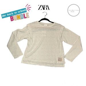 Zara Children's Striped Collect Art And Beautiful Moments Long Sleeve Size 13-14